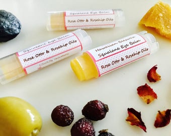 Hawaiian Beeswax Eye Balm  Made with Olive Squalane, Rose Otto, and Rosehip Oil