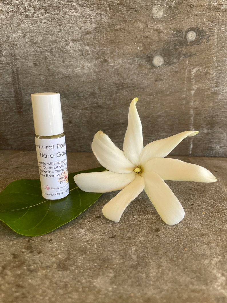 Tiare Gardenia Natural Perfume Oil Scented with Pure Essential Oils with Hawaiian Kukui Nut and Coconut Oil base 5ml or 9ml image 4