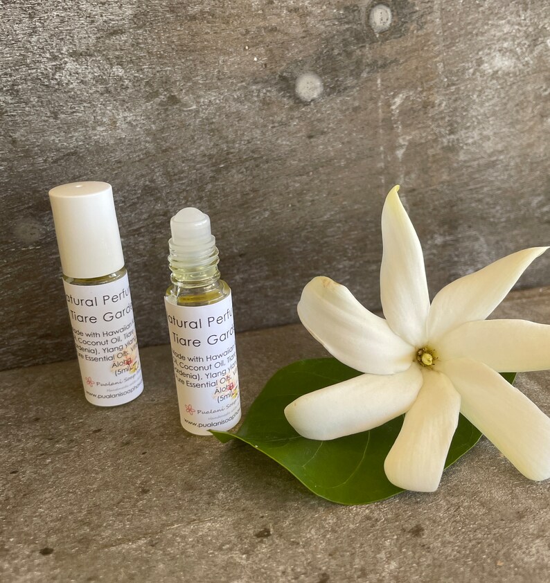 Tiare Gardenia Natural Perfume Oil Scented with Pure Essential Oils with Hawaiian Kukui Nut and Coconut Oil base 5ml or 9ml image 5