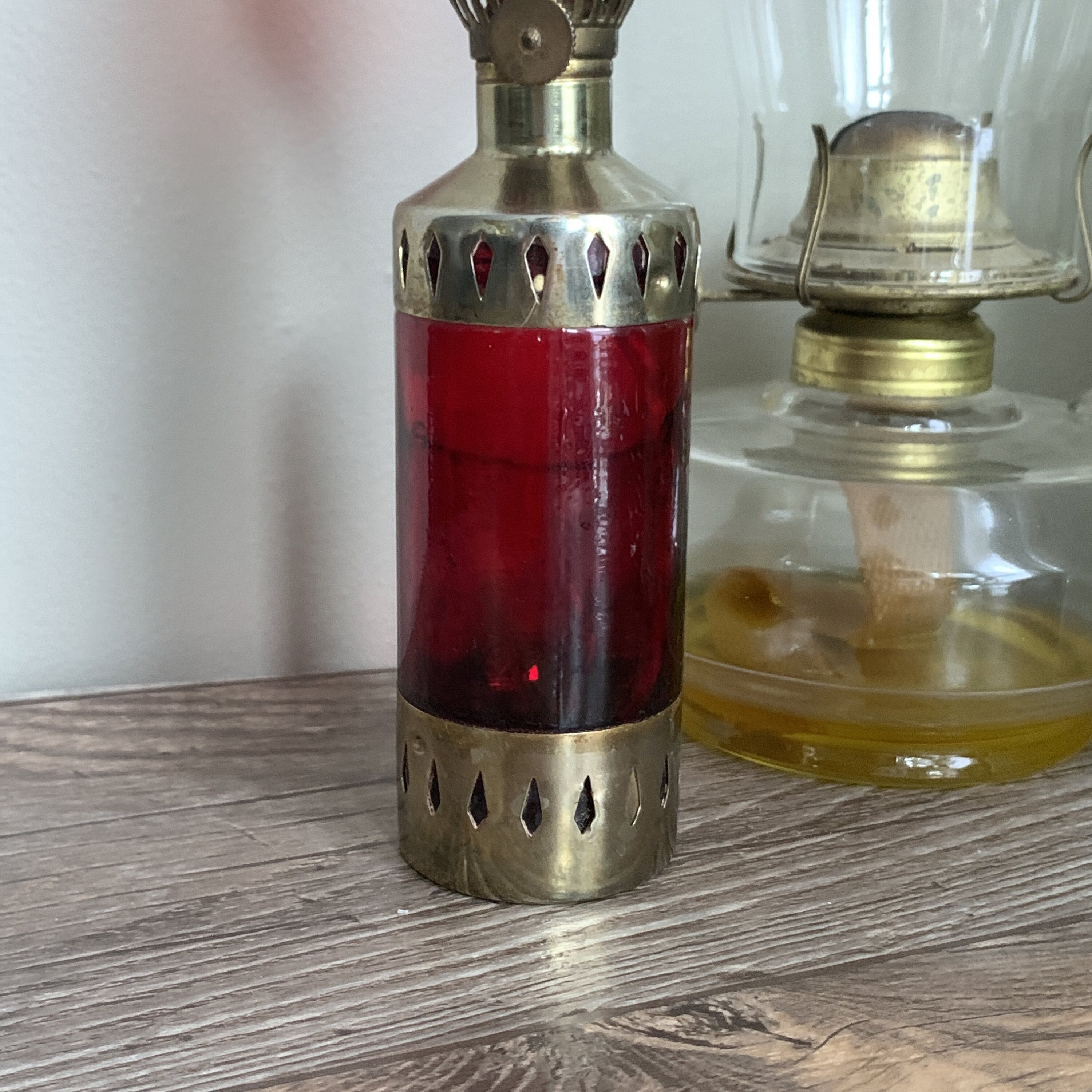 Vintage Red Oil Lamp Mini Oil Lantern Collectible Lamp Vintage Etsy