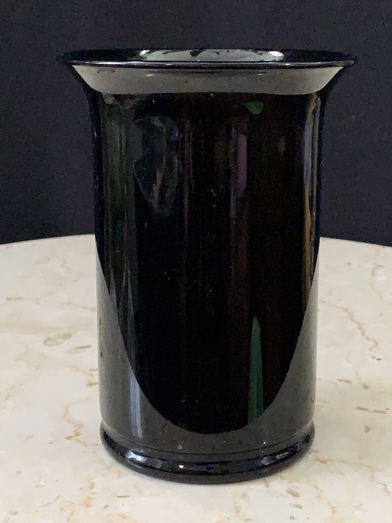 Vintage Black Amethyst Glass Vase Gothic Home Decor Black Etsy