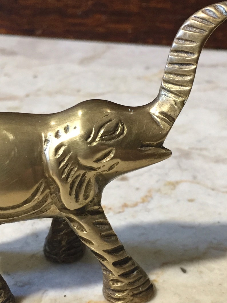 Small Brass Elephant Vintage Animal Figurine Circus Etsy