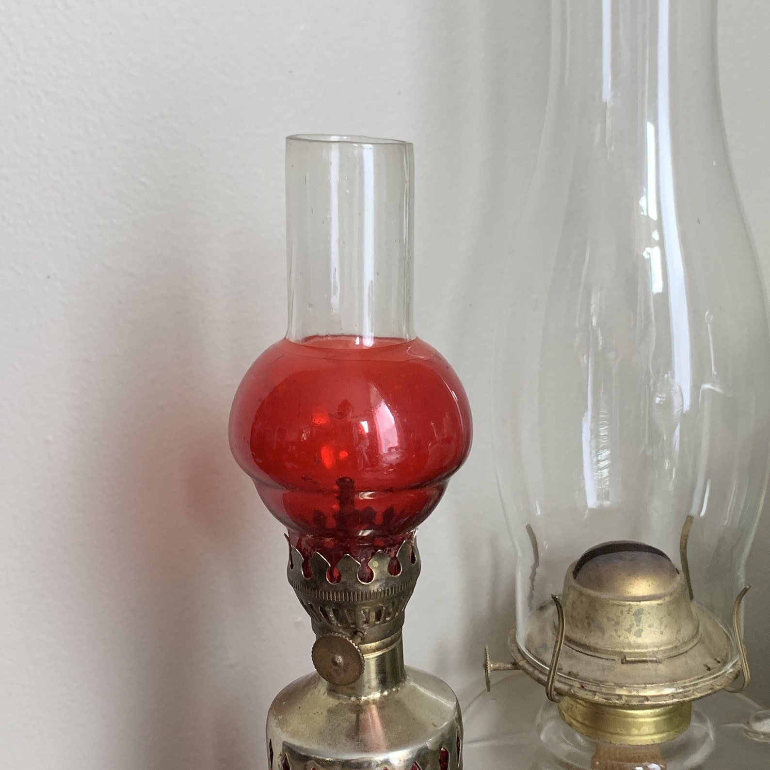 Vintage Red Oil Lamp Mini Oil Lantern Collectible Lamp Vintage Etsy