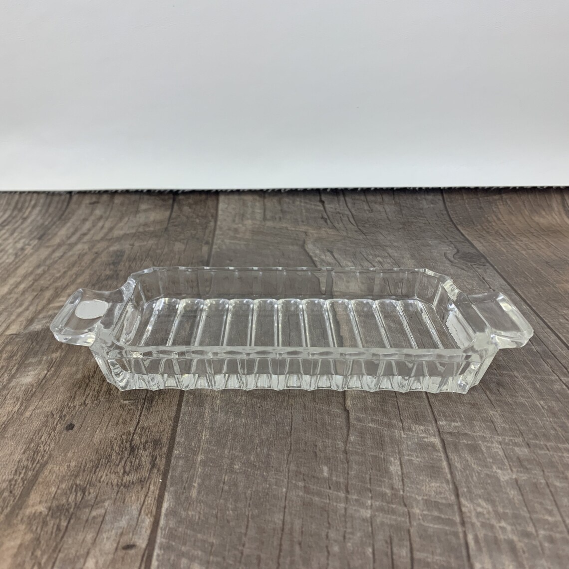 Bohemia Crystal Butter Dish Small Rectangle Dish with Ribbed Etsy