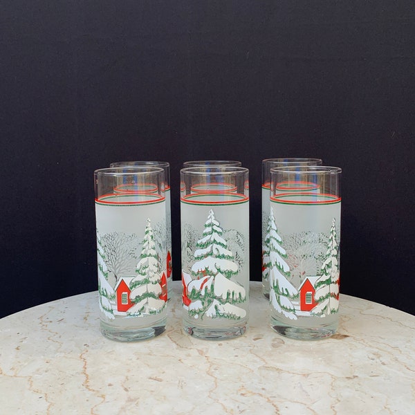 Vintage Weihnachtssaftgläser Hohe Cocktailgläser Vintage Collagenglas