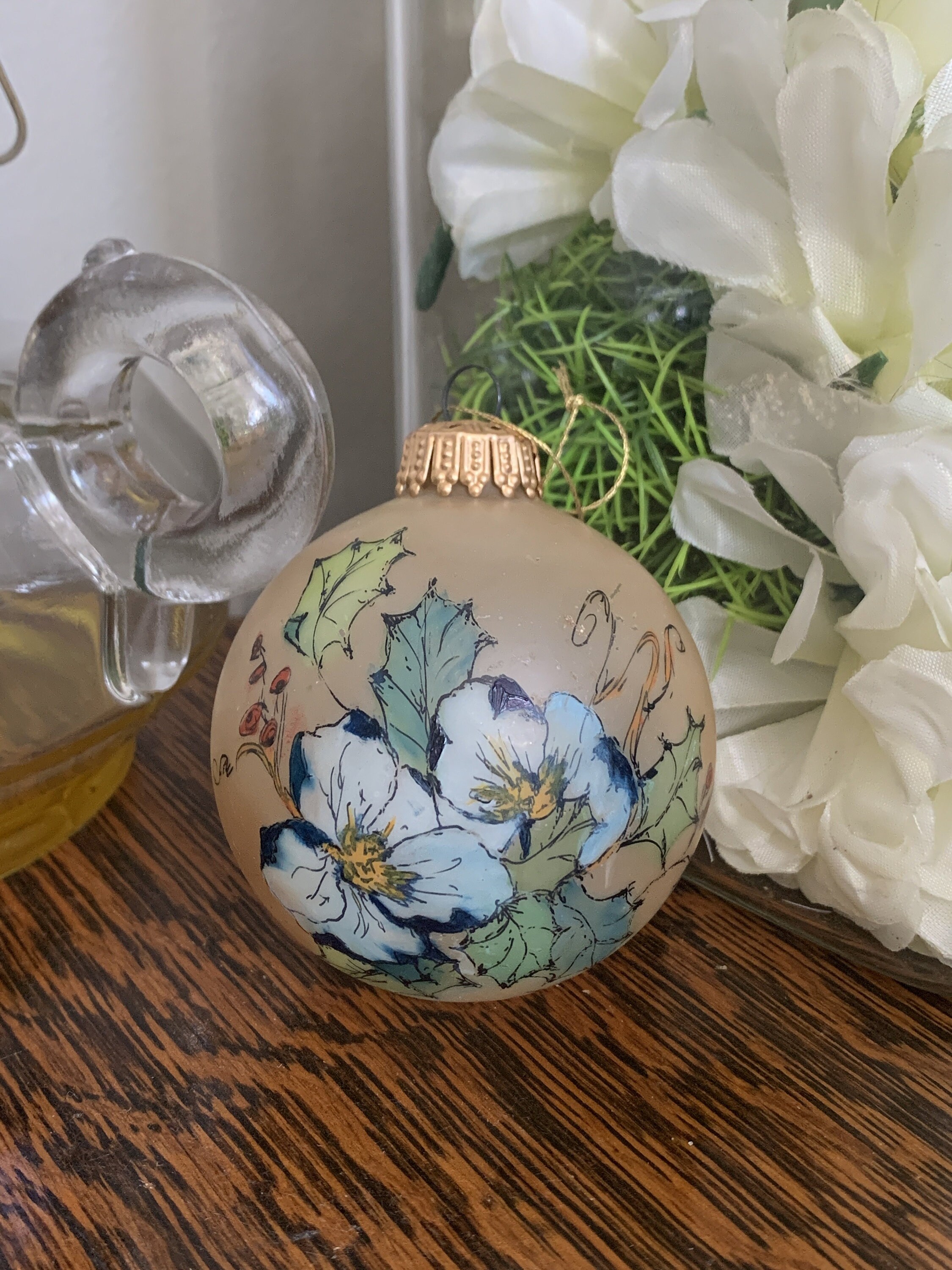 Hand Painted Blown Glass Christmas Ornament Hand Painted Etsy Canada