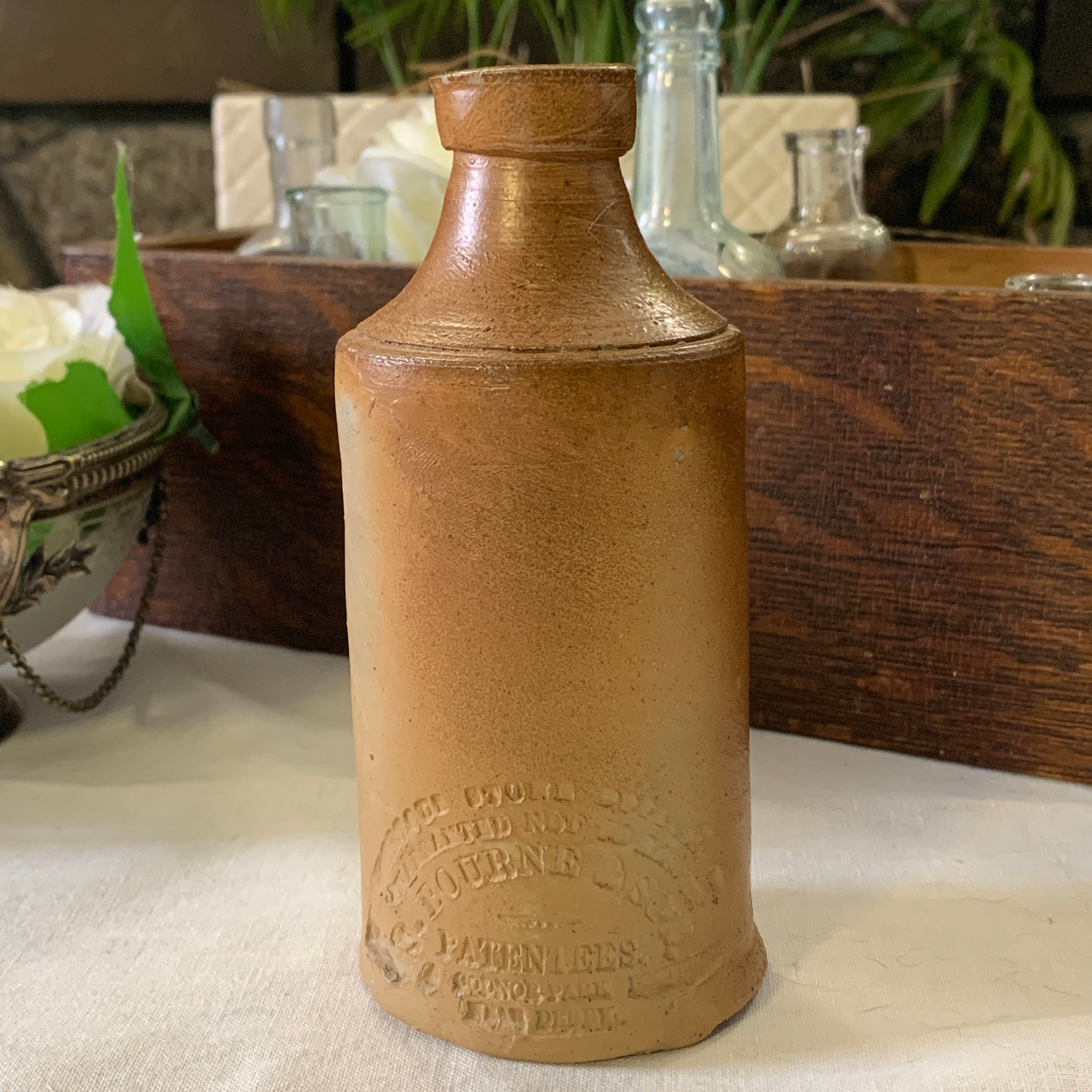 Vintage Stoneware Crock Bottle Bourne & Sons Antique Salt Etsy