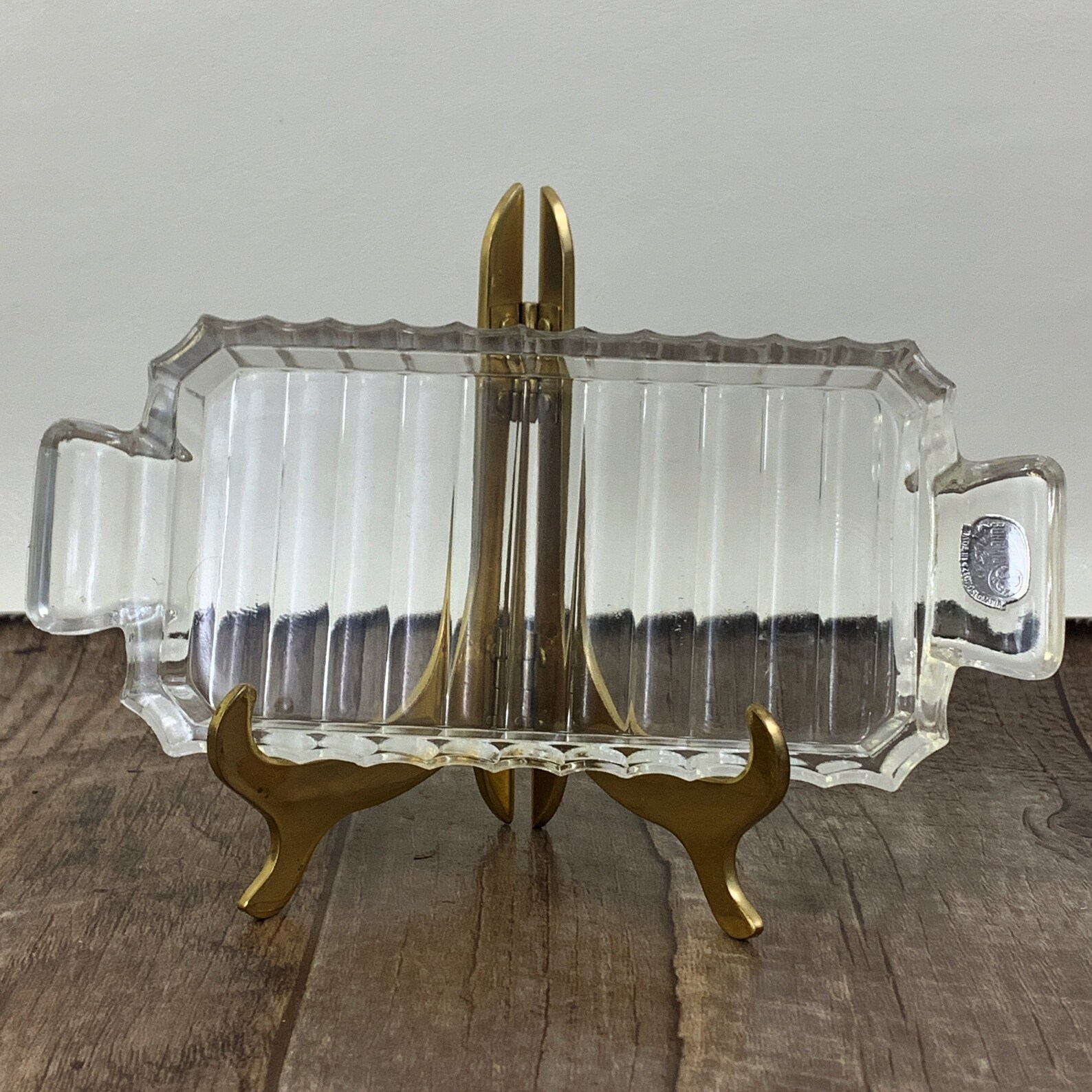 Bohemia Crystal Butter Dish Small Rectangle Dish with Ribbed Etsy