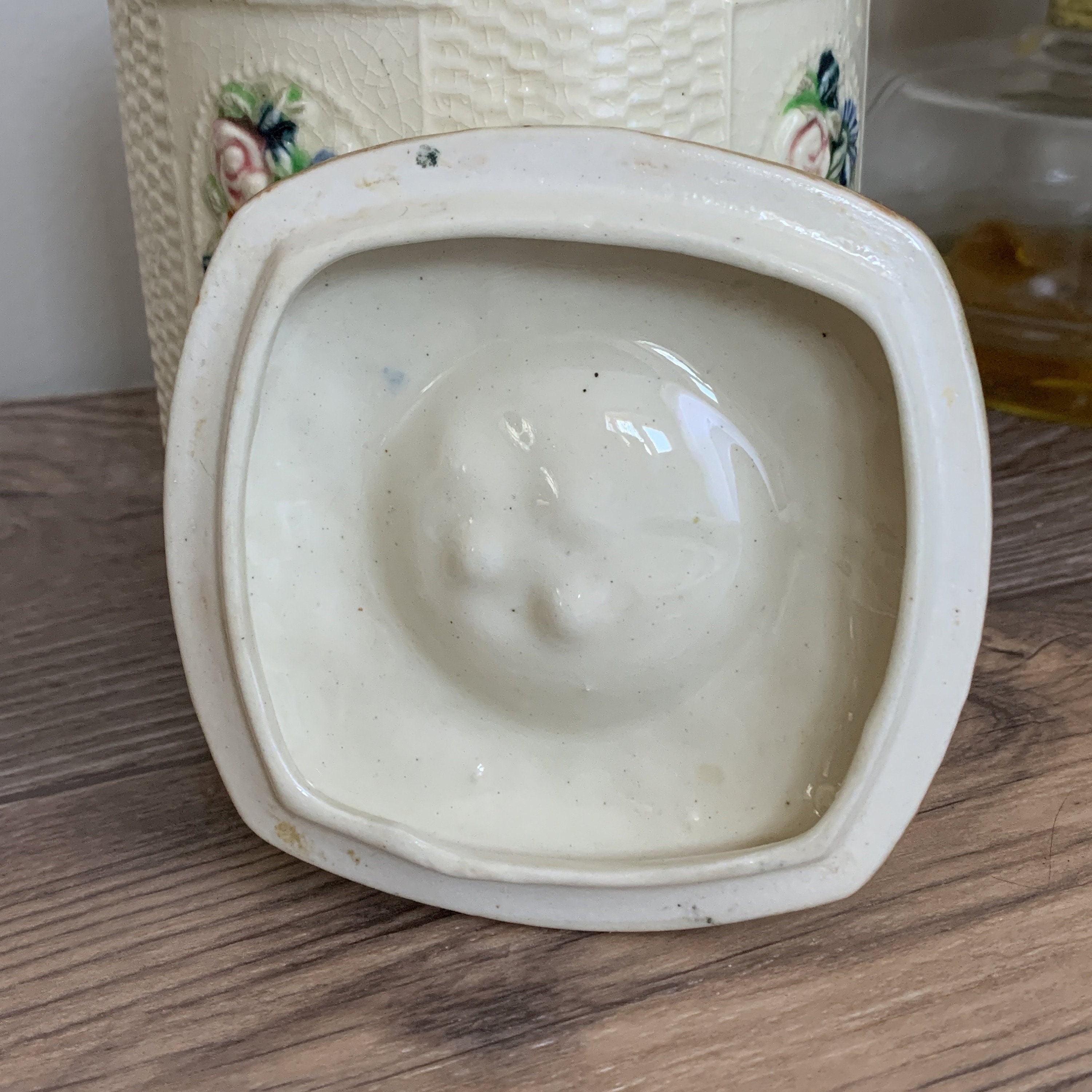 Vintage Ceramic Flour Canister Kitchen Storage Vintage Etsy