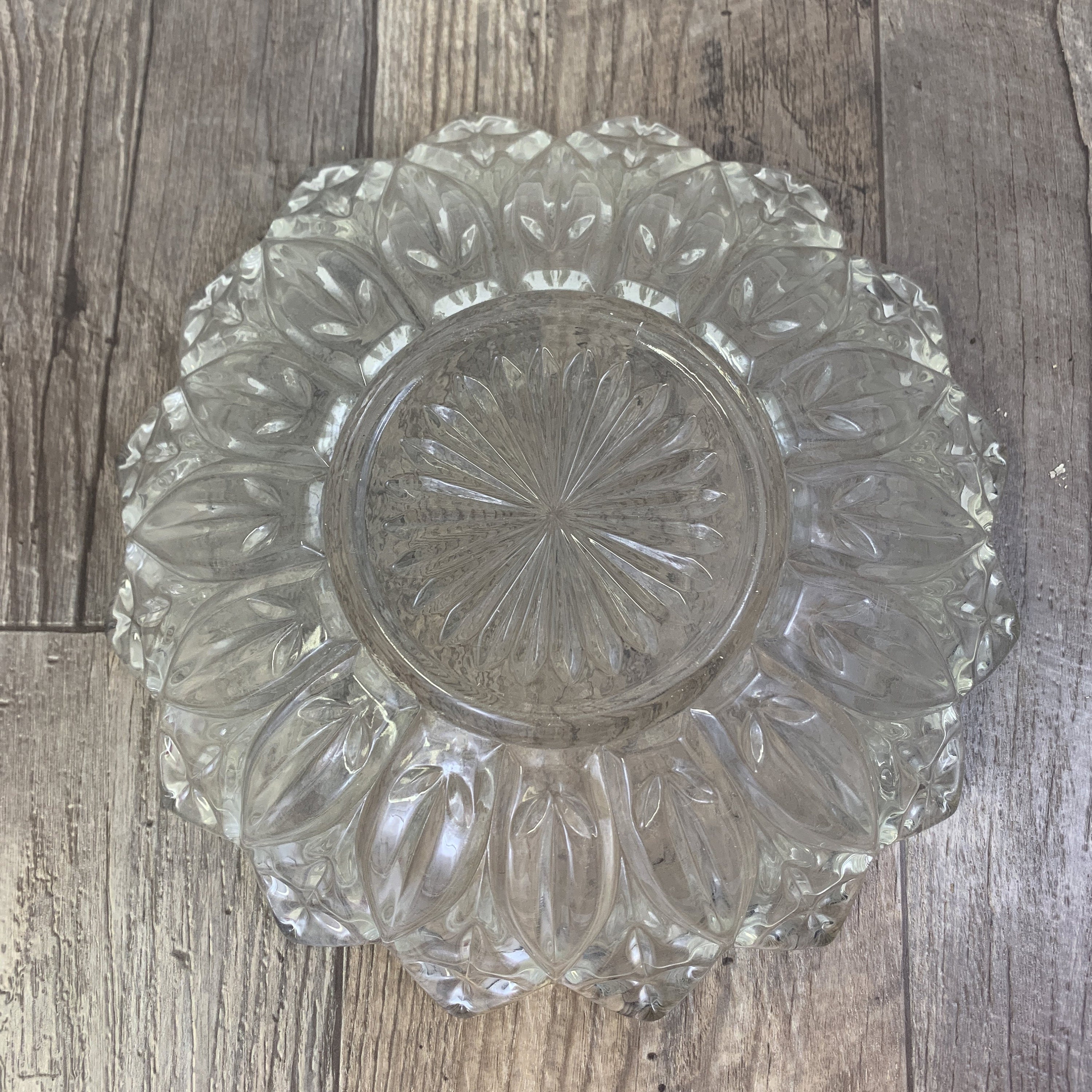 Clear Glass Vintage Flower Shaped Bowl Housewarming Gifts Etsy