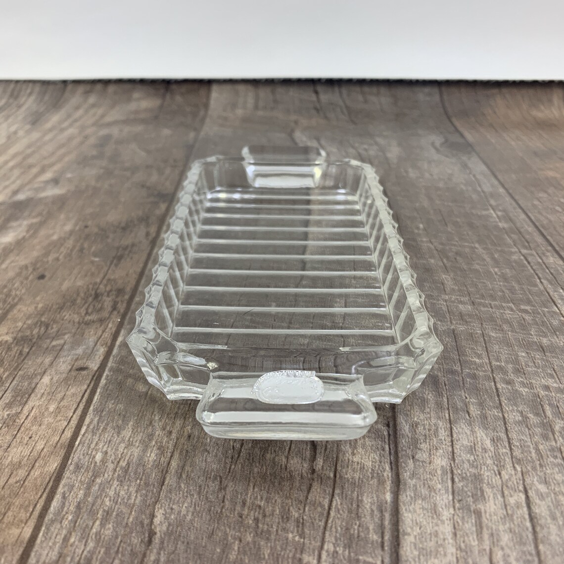 Bohemia Crystal Butter Dish Small Rectangle Dish with Ribbed Etsy