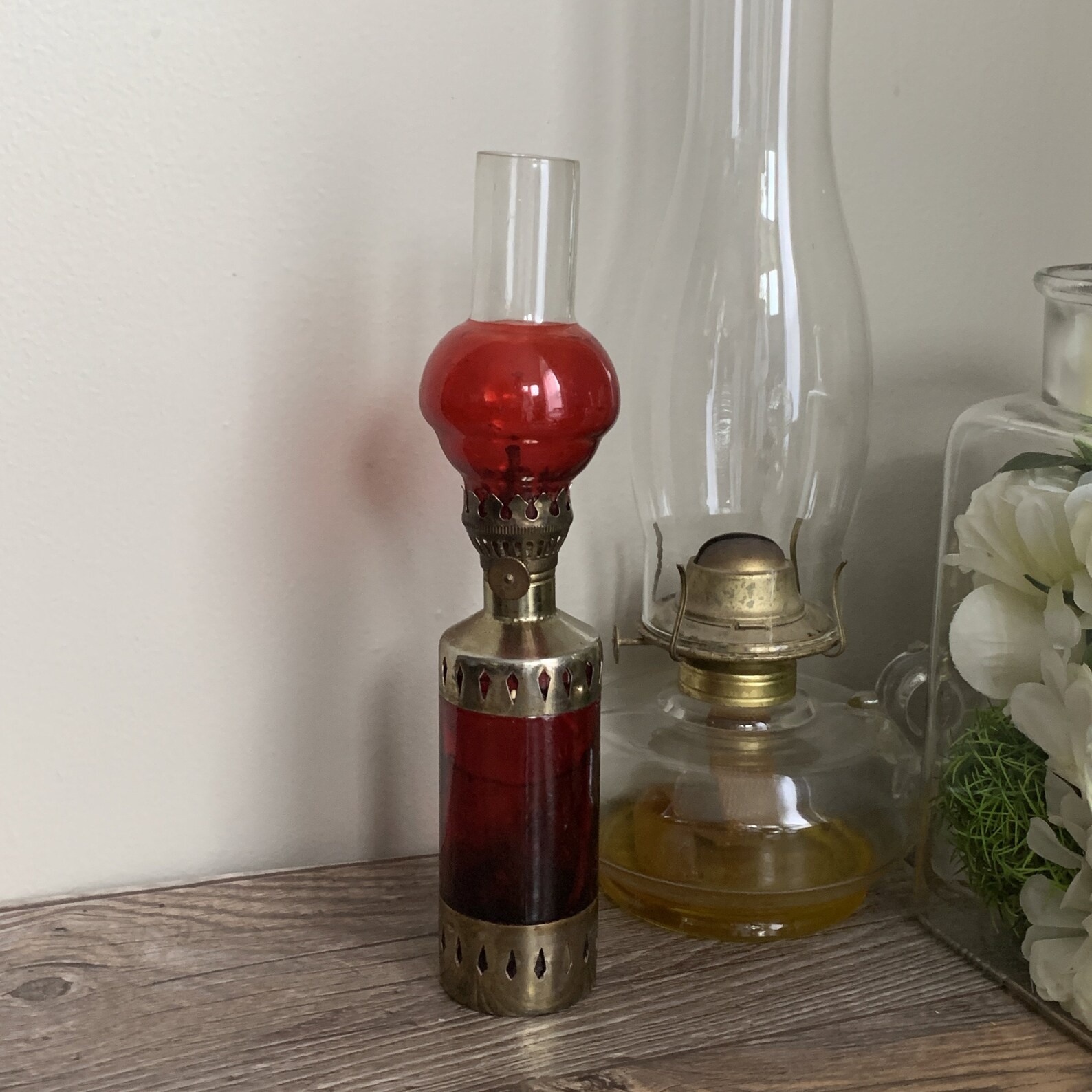 Vintage Red Oil Lamp Mini Oil Lantern Collectible Lamp Vintage Etsy