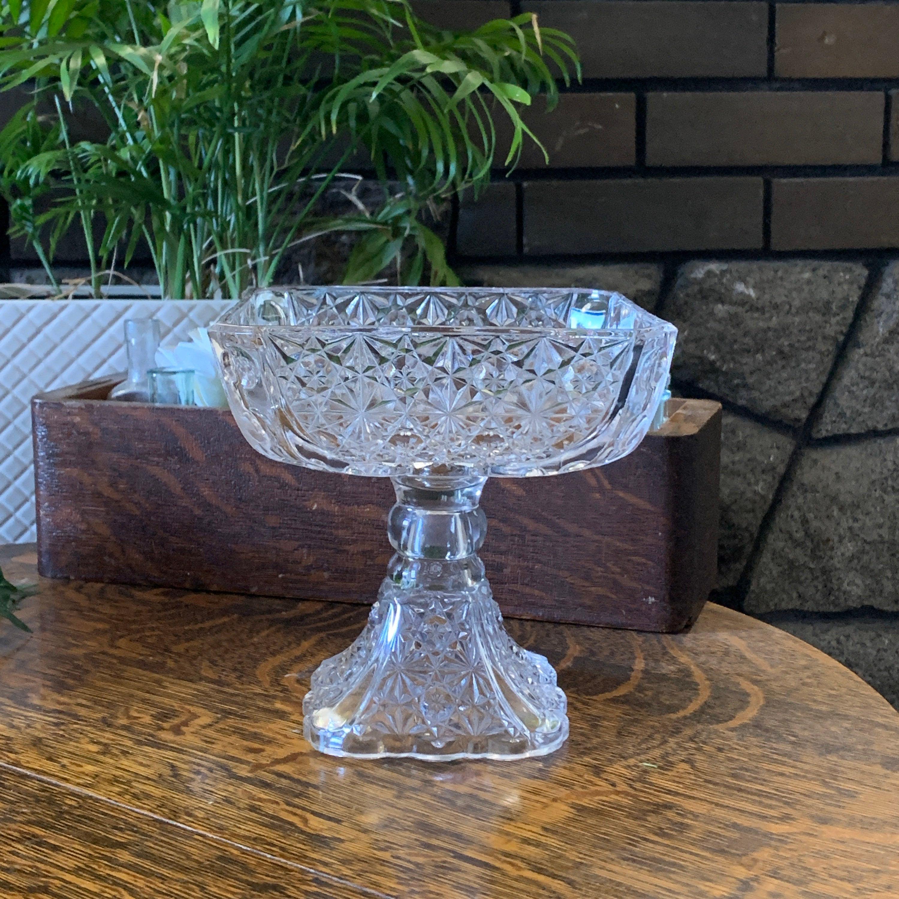 Daisy & Button Glass Compote Candy Dish Ca 1886 Antique EAPG Adams and Co #86 Vintage Glass Fruitbowl