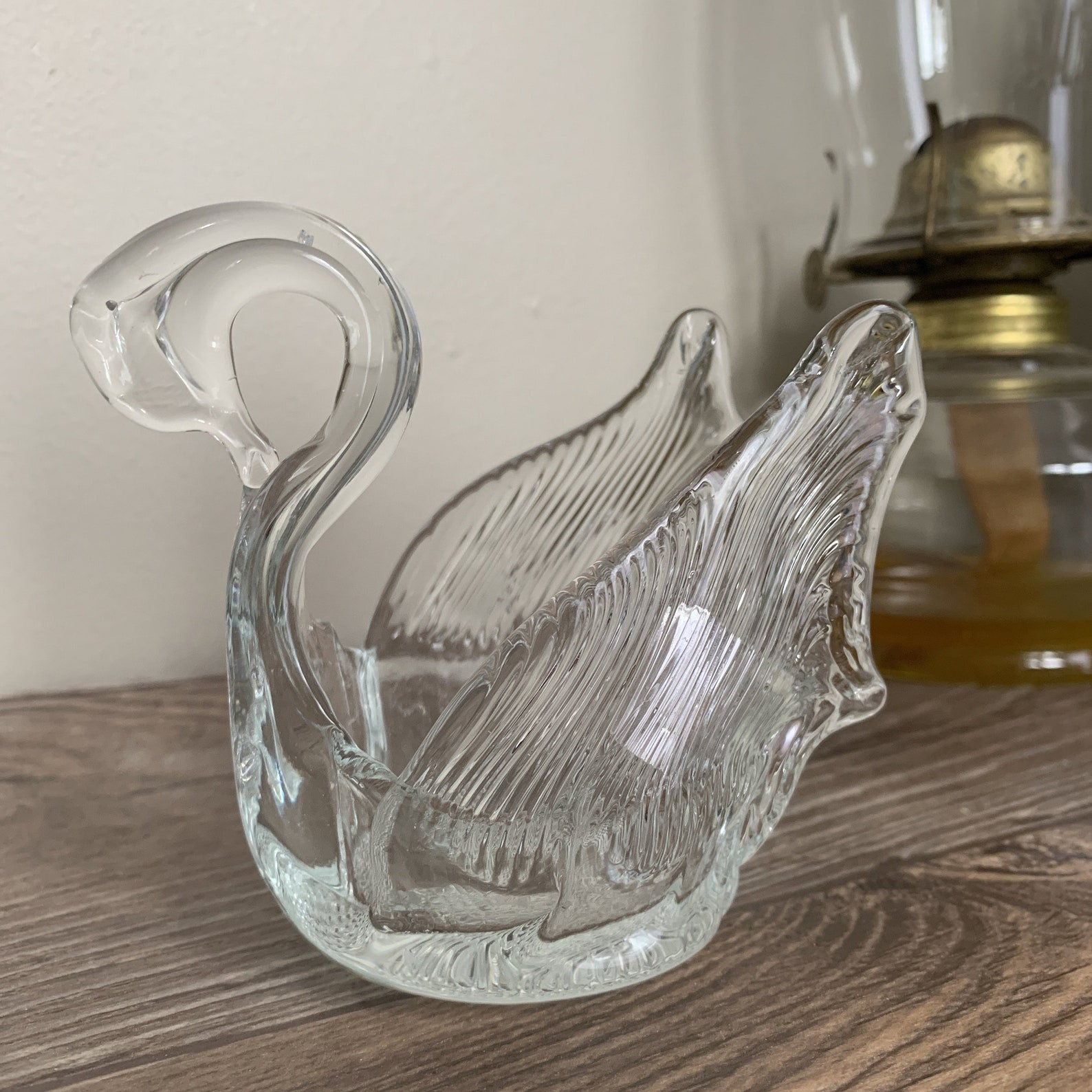Vintage Glass Swan Candle Holder Small Vintage Candle Holder Etsy Canada