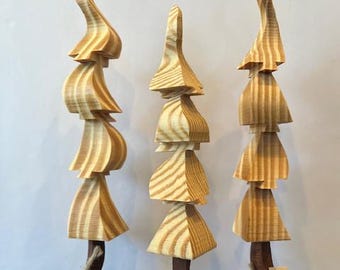 Whimsical Natural Trees - Set of 3