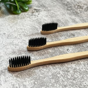 5 Bamboo Toothbrush, Eco Friendly, Biodegradable Handle, Sustainability, Compostable, Adult Medium Bristle, Stocking Stuffer