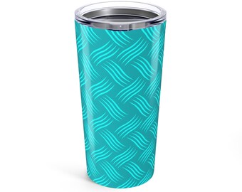 Curvy Blue Lines Dual Blue Tone Tumbler 20oz