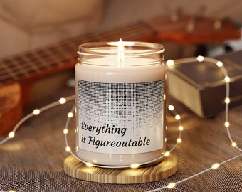 Everything is Figureoutable - Black Dots Pattern Background Scented Soy Candle, 9oz