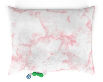 Red Dahlia Tinted Marble Pet Bed