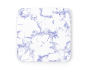Royal Blue Tinted Marble Cork Back Coaster