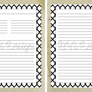 8.5x11 Downloadable Black and White Curves Recipe Card