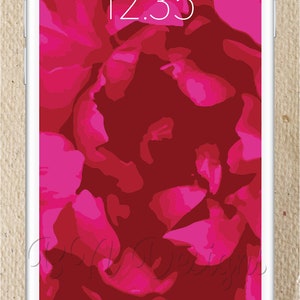 Pink Peony iPhone or Android Downloadable Screensaver, Wallpaper, Lock Screen