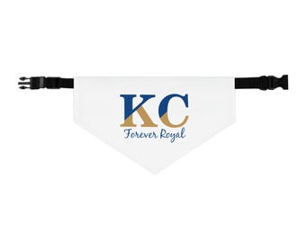 KC Stay Royal - Blau und Gold - Royals Inspiration Haustier-Bandana-Halsband