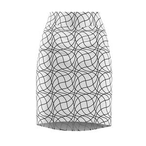 Curvy Cube Lines Pattern Women's Pencil Skirt