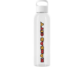 Kansas City - Red and Yellow Letters Sky Water Bottle