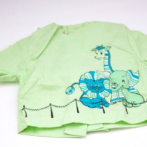 Vintage Toddler Outfit Zoo Animals Top With Shorts - Size 1 Stones Wear Never Worn
