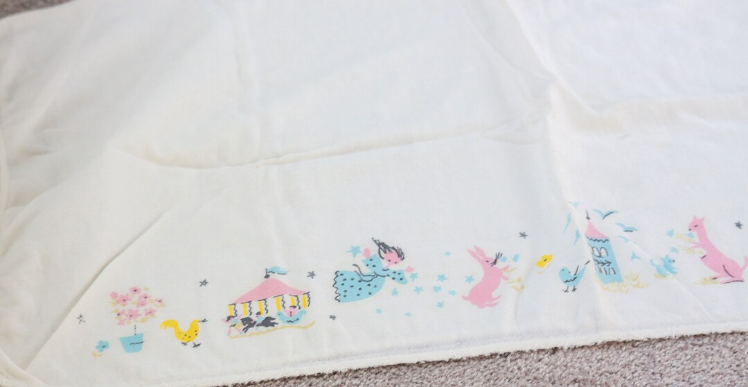 Vintage Cotton Receiving Swaddling Blanket by Carldyke Shabby Etsy