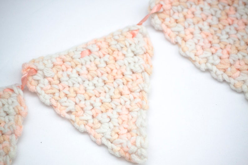 Hand Crocheted Small Bunting or Garland for Nursery Photo Display or Shelf