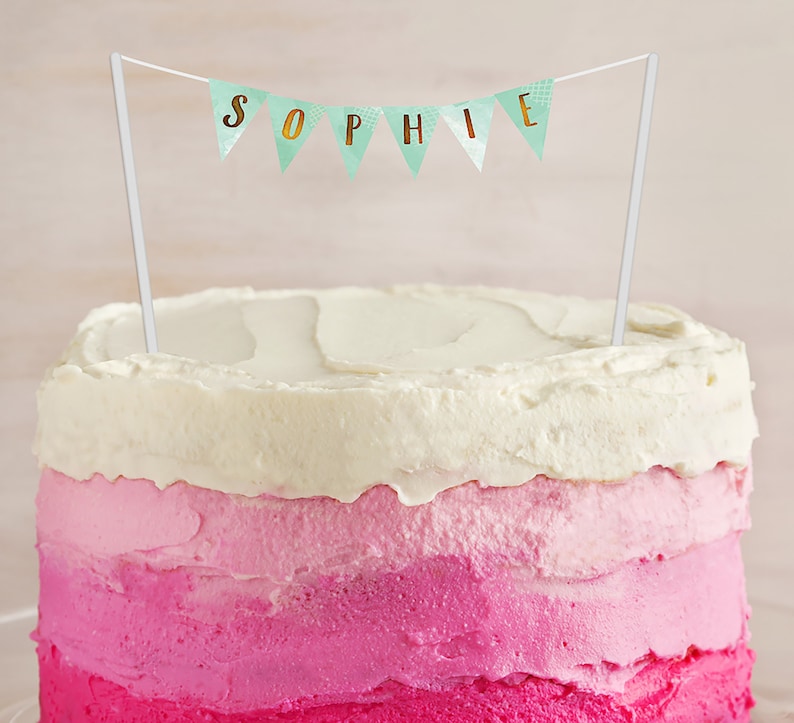 50 Off Sale Mint Cake Topper Printable Girl Cake Topper Etsy