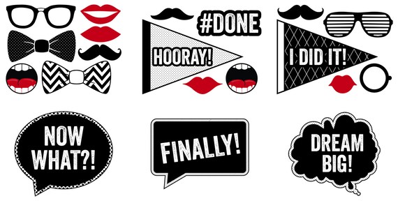 Graduation Photo Props Printable Graduation Photo Booth Etsy