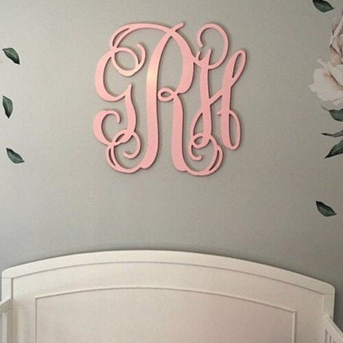 Wooden Monogram Wall Hanging Monogram Wall Decor Unpainted Etsy