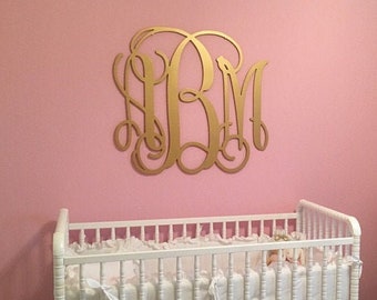Wooden Monogram, Wedding Guest Book,34 inch Wooden Monogram over bed, Home Decor, Large Wood Letters, Wedding Monogram, Bedroom Decor
