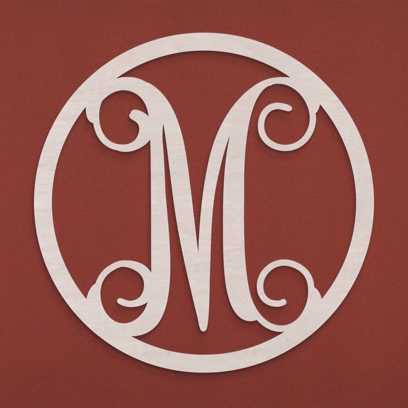 Monogram Door Hanger Wreath Initial for home decor or personalized gift image 4
