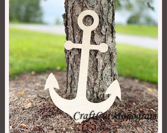 Anchor Unfinished Wooden Cutout for Crafting, Home & Room Décor, and other DIY projects - Many Sizes Available