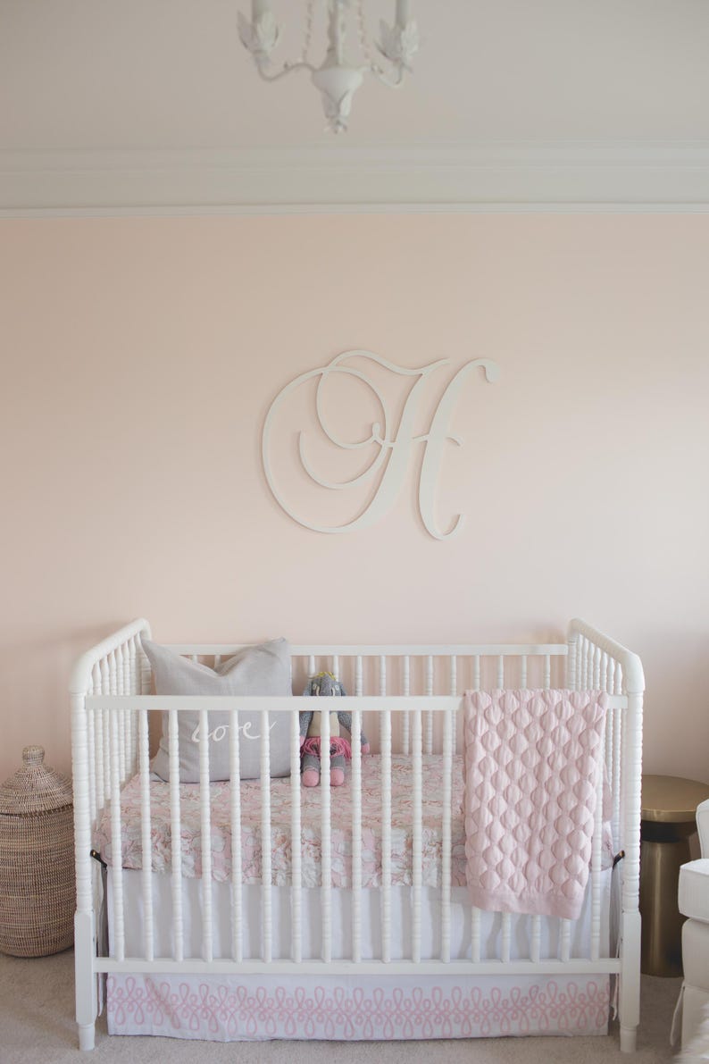 Wooden Script Letters Wall Hanging Nursery Decor - Wooden Initials ...