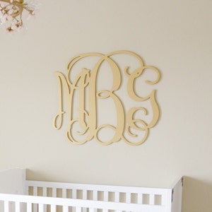 Custom Wooden Monogram Wall Hanging - Large Monogram wall decor - Wall Art Sign Wooden Name Wall Hanging - Wooden Initials