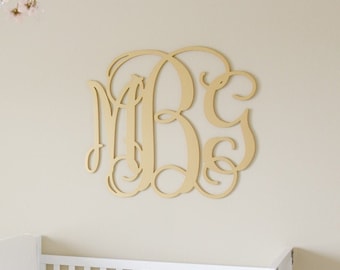 Custom Wooden Monogram Wall Hanging - Large Monogram wall decor - Wall Art Sign Wooden Name Wall Hanging - Wooden Initials