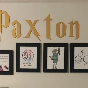 Wizard custom wood name sign 16&quot; to 48&quot; wide, nursery sign, over crib sign, nursery letters, wizard room