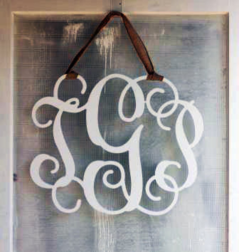 Wooden Monogram Letters Wall Hanging Door Hanger Nusrery Decor Wood 18 X