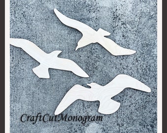 Seagulls Beach Decor see birds, wooden seagull wall decor, nursery decor, wall hanging, rustic wall decor, wood wall art