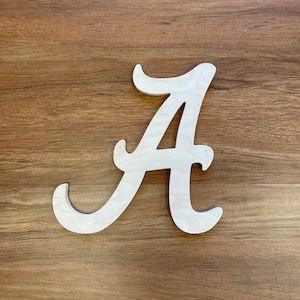 Alabama Wood Cutout Letters - Wooden Letters A to Z wood letters - Alabama Letter Cut Out Wall hanging Letters - Initial A Letter Unpainted