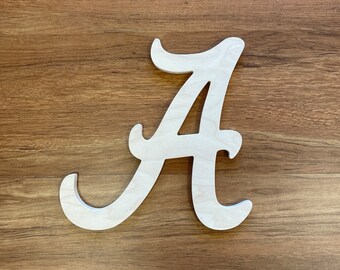 Alabama Wood Cutout Letters - Wooden Letters A to Z wood letters - Alabama Letter Cut Out Wall hanging Letters - Initial A Letter Unpainted