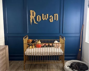 Personalized Wizard Name Sign – Harry Potter Inspired Wooden Nursery Decor - Bedroom Wall Art