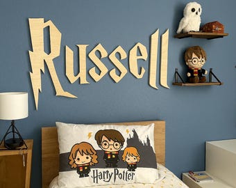 Personalized Harry Potter-Inspired Wooden Name Sign – Custom Wizard Name Wall Decor for Kids Room or Nursery, Unique Personalized Gift