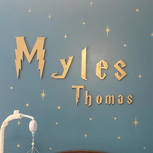 Personalized Magic Wand Name Sign, Welcome Home Bedroom Nursery Toddler Sign, Custom Name Wizard Wall Décor, Wizard Themed, Potter Glasses