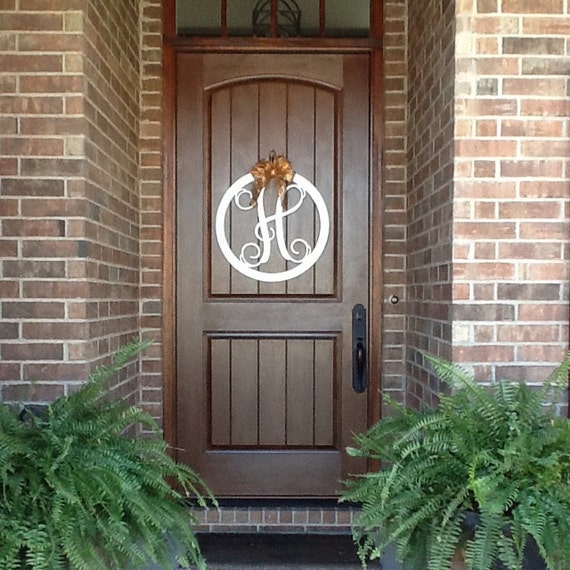 Monogram Door Hanger Wreath Initial Image 0